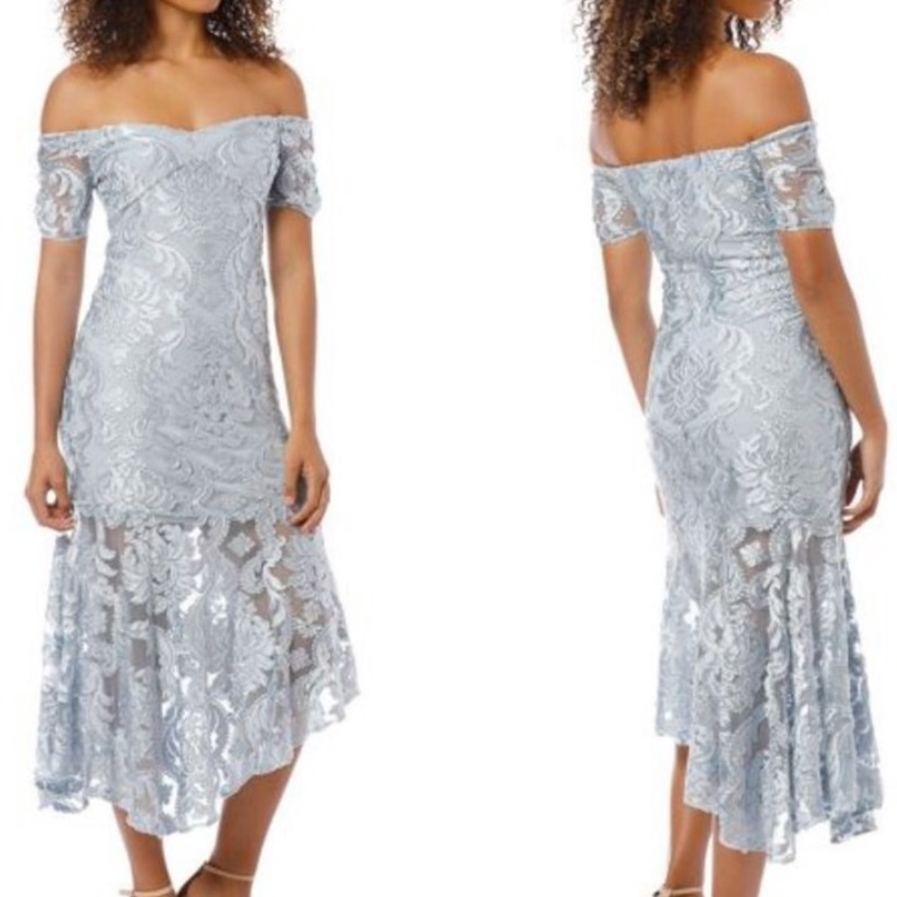 Alice McCall x Anthropologie BHLDN Fleur De Lys 6 Blue Allover Lace Midi Dress
